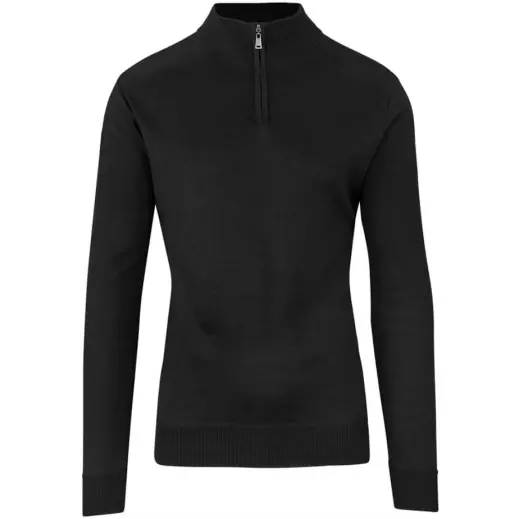 Mens 1-4 Zip Waverley Jersey Black Front